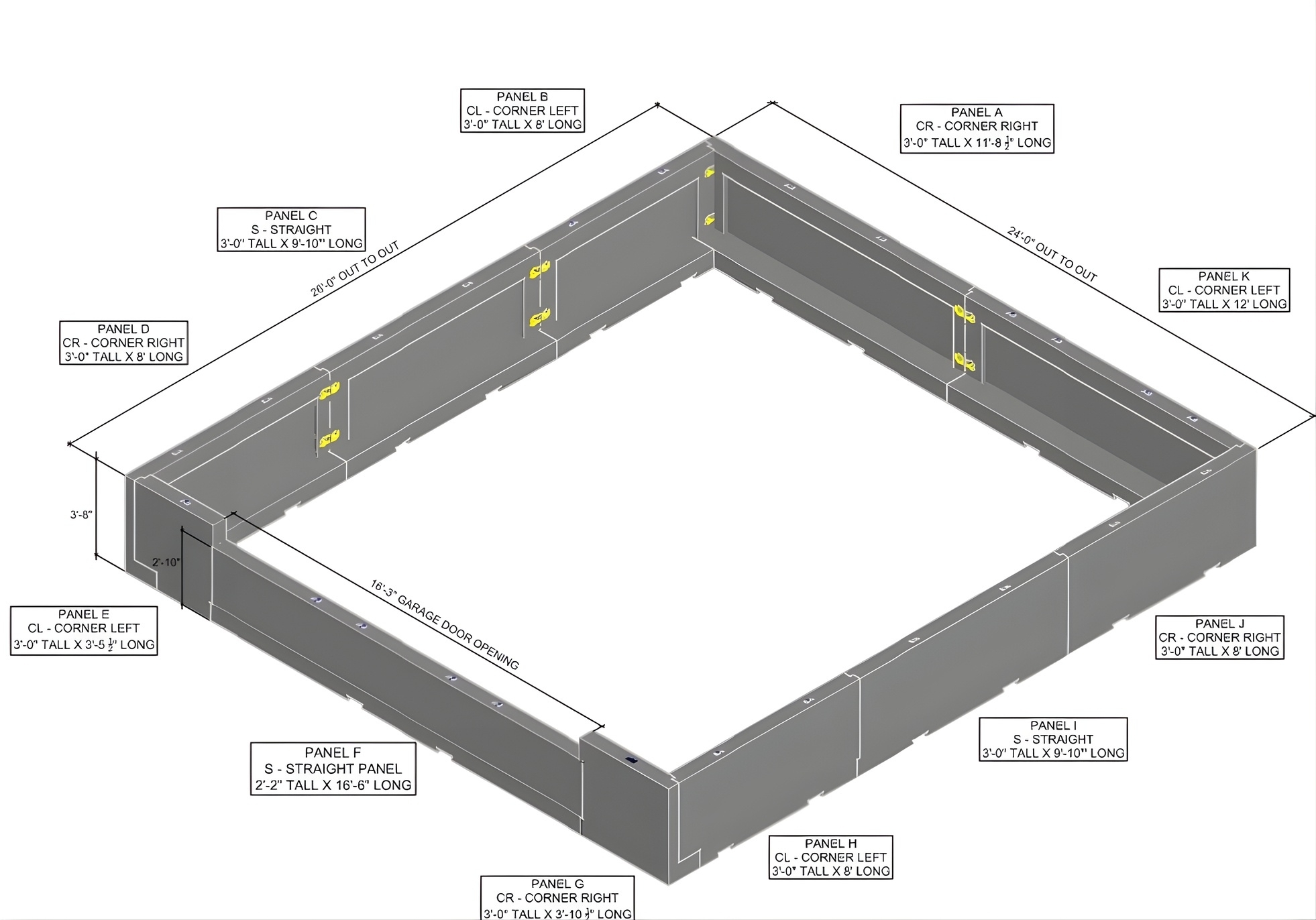 Design rendering - Peaks Precast - Precast Foundation Concrete Construction System Buena Vista Colorado Salida Chaffee County Colorado