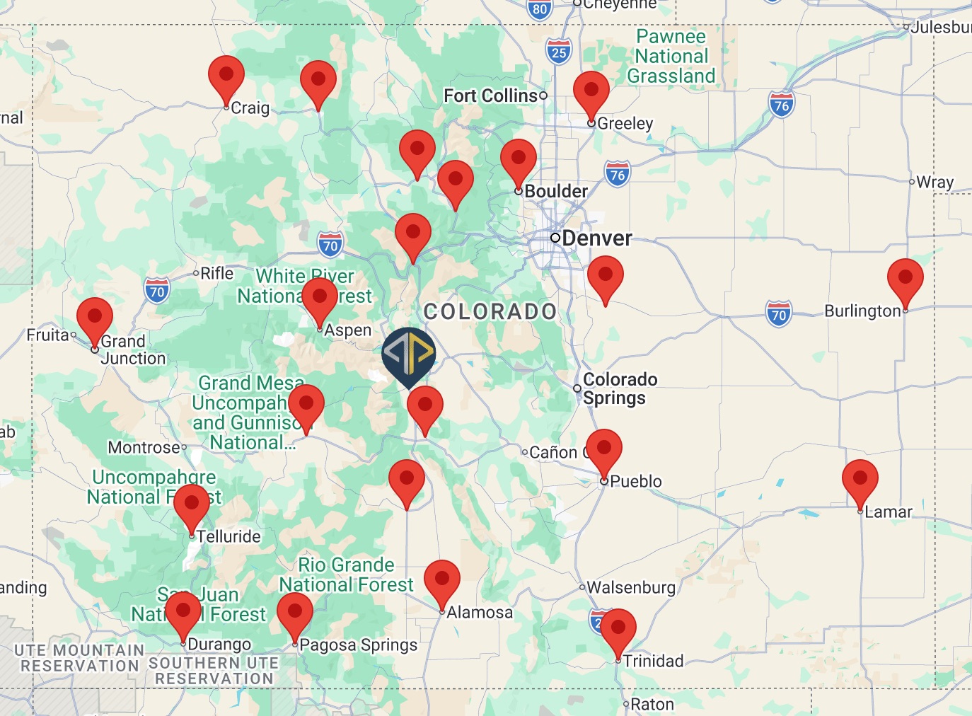 service coverage area Peaks Precast